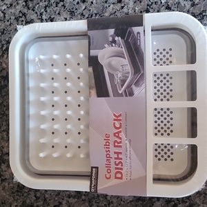 Collapsible Dish Rack 14.2" x 12.2" x 4.7" durable & compact folds flat for effi